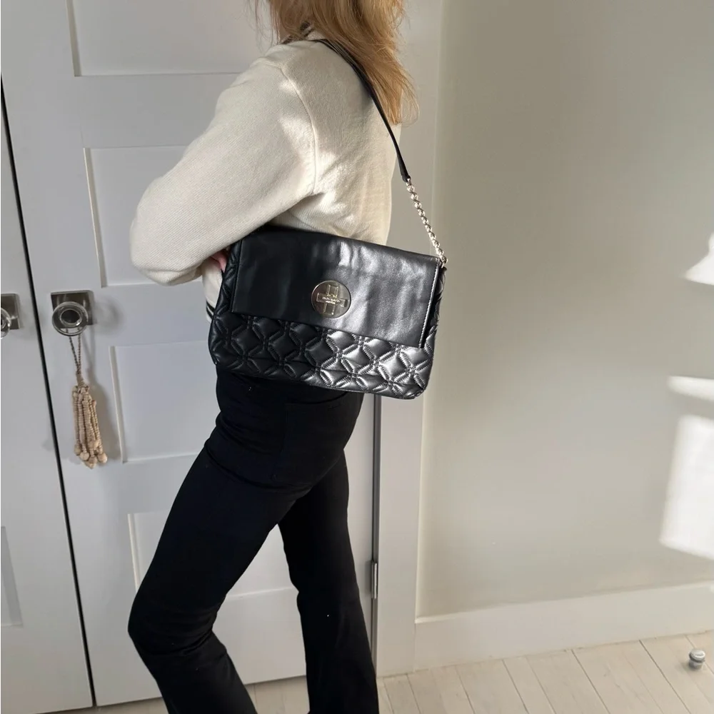 Kate Spade Quilted Crossbody Purse Astor Court Naomi Black Leather Bag Shoulder - Picture 4 of 5